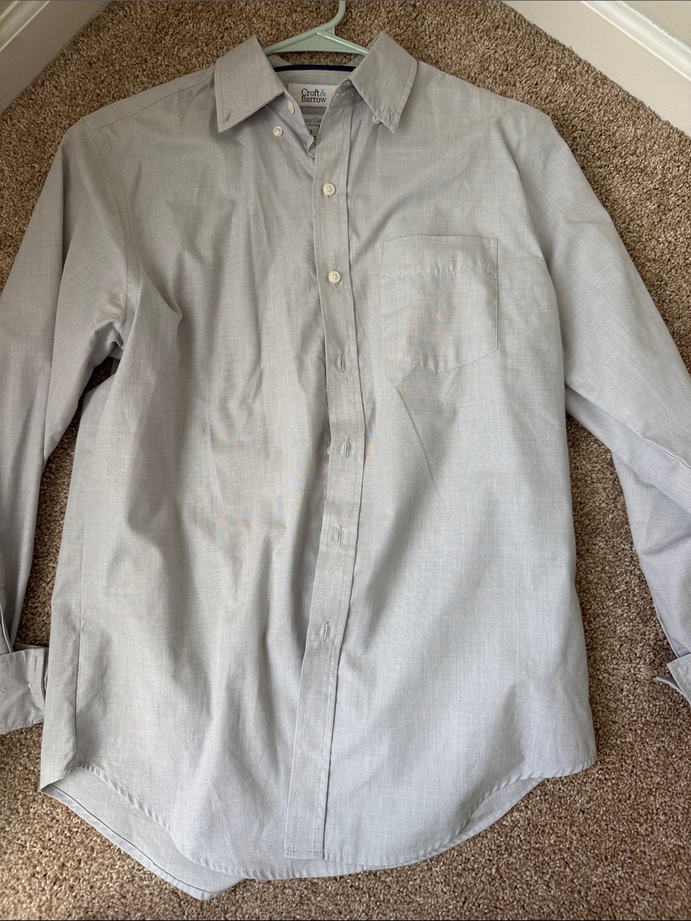 croft & barrow Light Gray Men's Long-Sleeve Button-Up Shirt